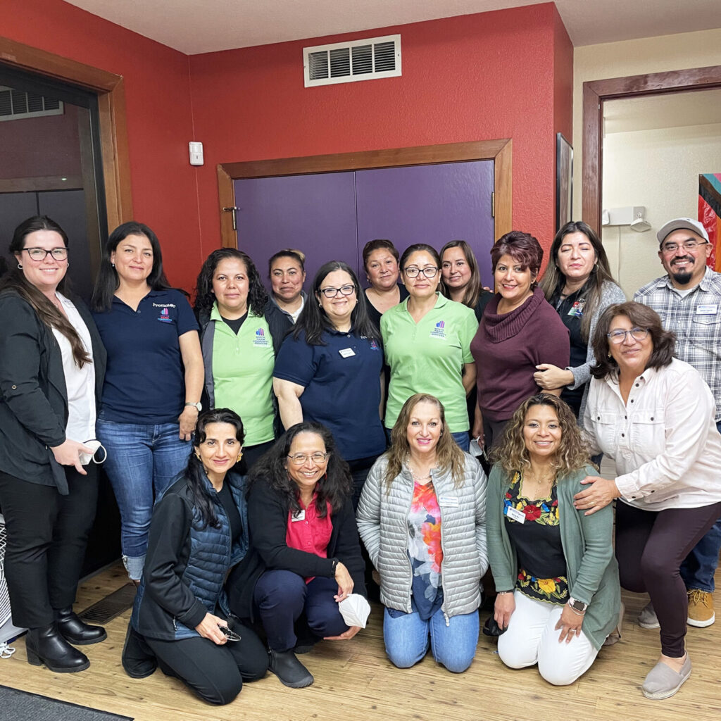 Campos-Anicetti (first row, second from left) with the San Rafael and Novato North Marin Community Services Promotores.